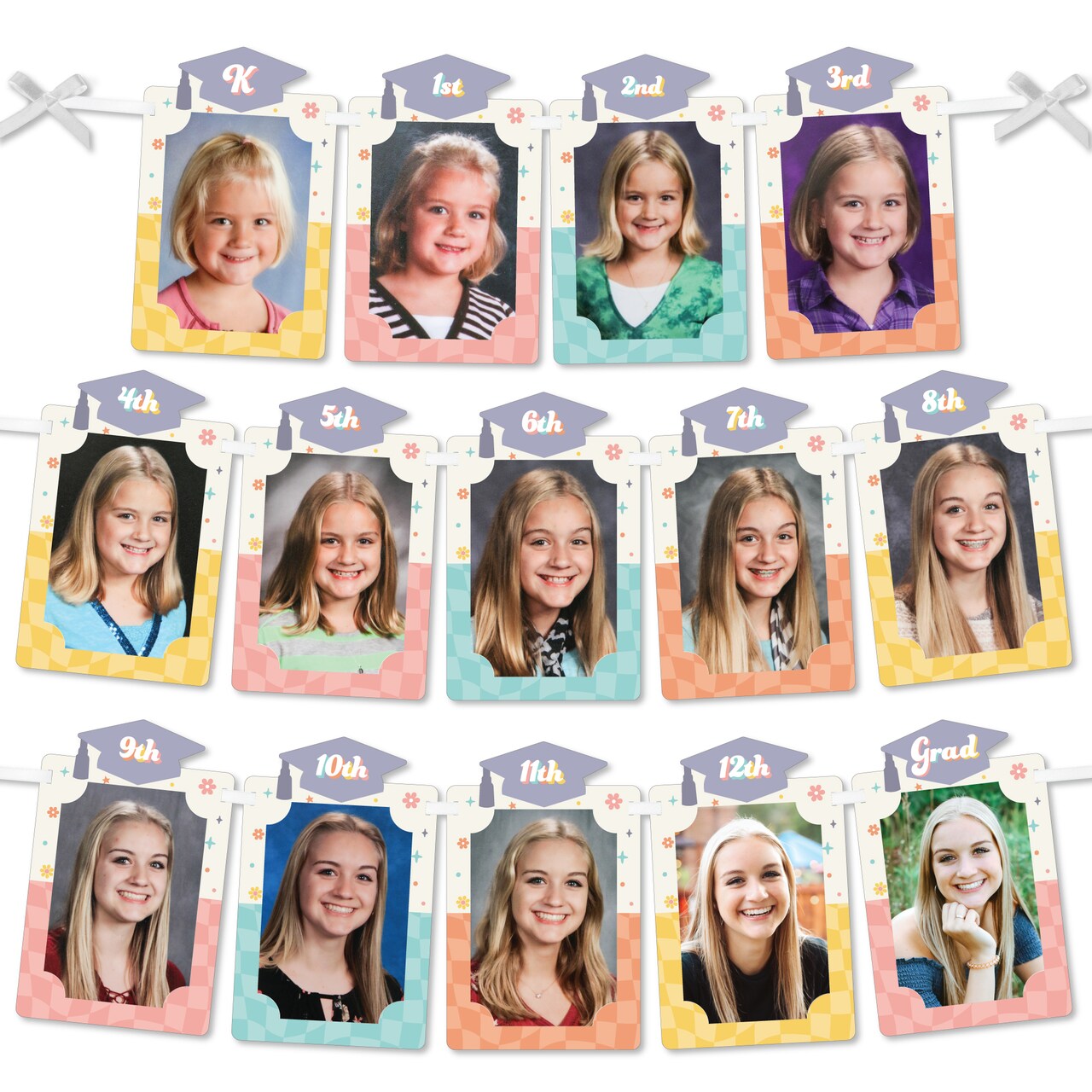 Big Dot of Happiness Groovy Grad - DIY Hippie Graduation Party Decor - K-12 School Picture Display - Photo Banner